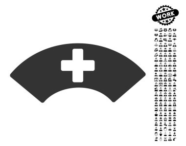 İnsanlar Bonus ile tıbbi güneşlik simgesi