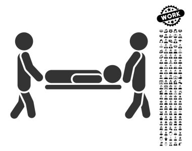 Erkekler Bonus ile hasta sedye simgesi