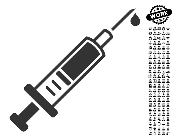 Vaccination ikonen med personer Bonus — Stock vektor
