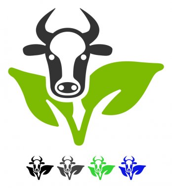 Boğa ve bitki düz simgesi