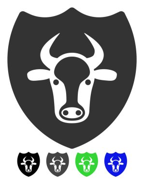 Boğa kalkan düz simgesi