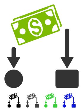 Nakit akışı düz simgesi