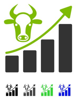 Sığır grafik büyümek kadar düz simgesi