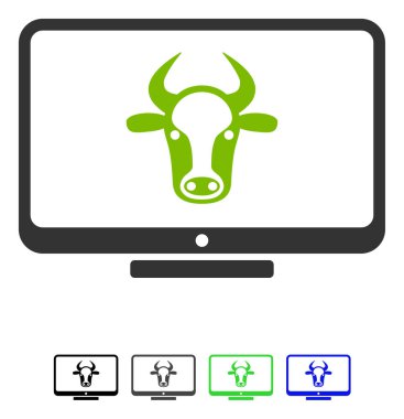 Sığır monitör düz simgesini