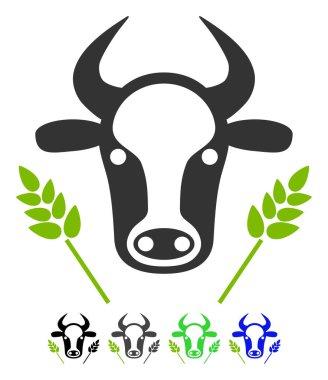 İnek ve buğday tarım düz simgesi