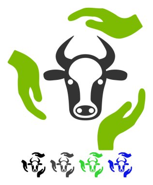İnek Bakımı el düz simgesi
