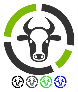 İnek diyagramı düz simgesi