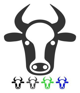 İnek kafa düz simgesi
