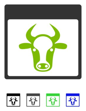 İnek sayfa düz simgesi