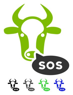 İnek Sos ileti düz simgesi