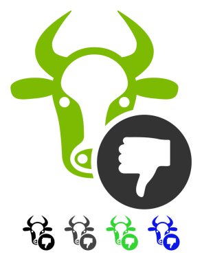 İnek başparmak aşağı düz simgesi