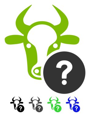 İnek bilinmeyen durum düz simgesi