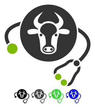 İnek veteriner düz simgesi