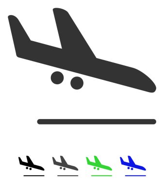 Aiplane iniş düz simgesi