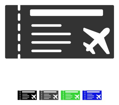 Airticket düz simgesi