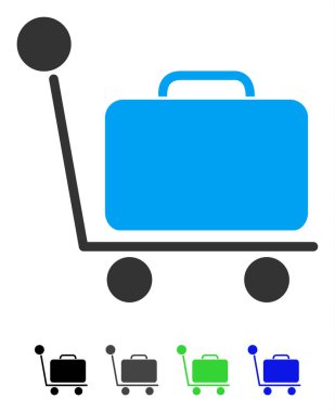 Bagaj Trolley Düz Simgesi