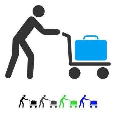 Yolcu vagon düz simgesi