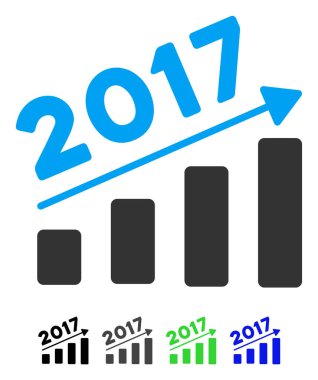 2017 çubuk grafik eğilim düz simgesi