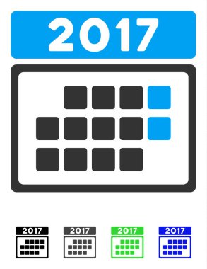 2017 Takvim ay düz simgesi masa