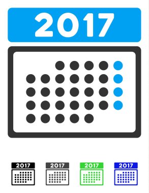 2017 ay takvim düz simgesini