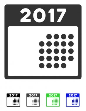 2017 ay takvim düz simgesini