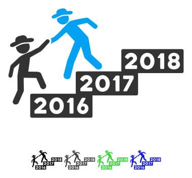 2017 yıl çocuklar düz simgesi yardım