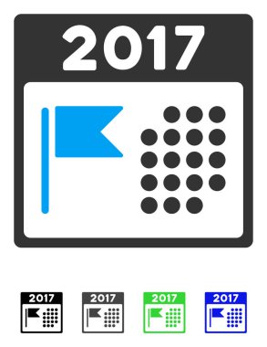 2017 yılı ulusal gün düz simgesi