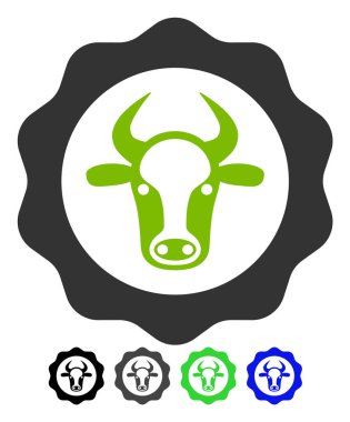 Sığır eti sertifika düz simgesi