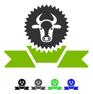 Sığır ödül şerit düz simgesi