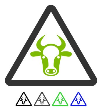 İnek tehlike düz simgesi