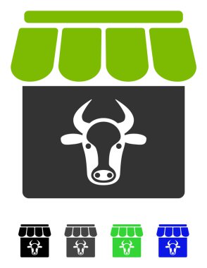 İnek çiftliği düz simgesi