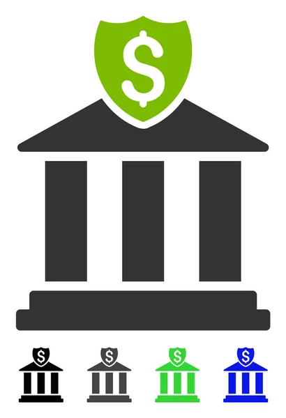 Bank platte pictogram — Stockvector