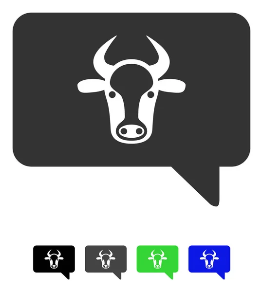 Mensaje de vaca Icono plano — Vector de stock