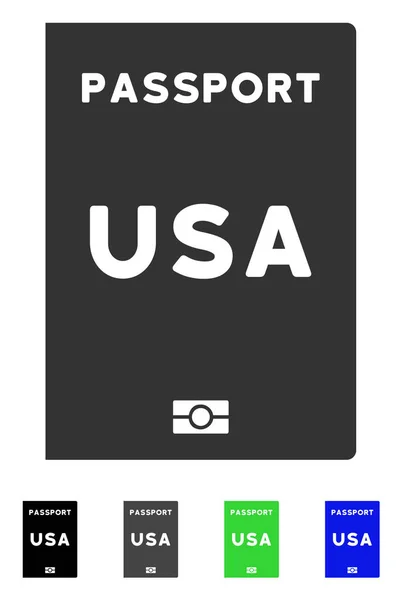 美国护照平面图标 — 图库矢量图片