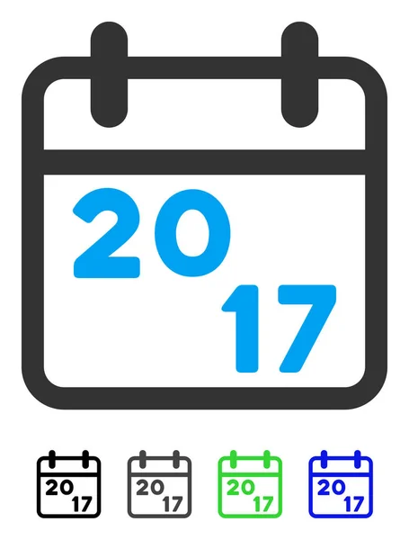 Platte pictogram van de kalender van 2017 — Stockvector