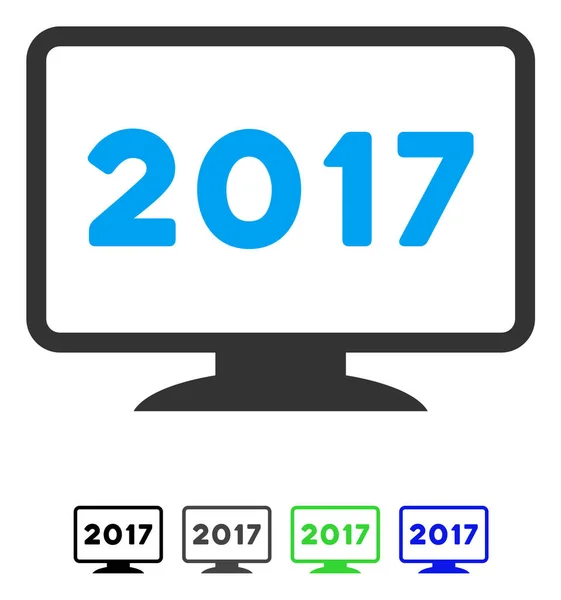 2017 platt bildskärm — Stock vektor