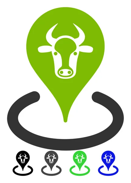 Cattle Location Flat Icon — Stock Vector