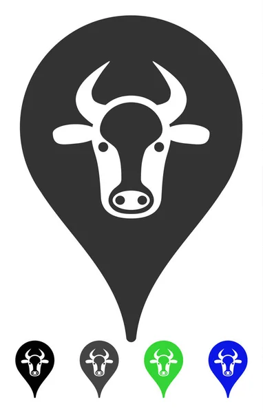 Cattle Marker Flat Icon — Stock Vector