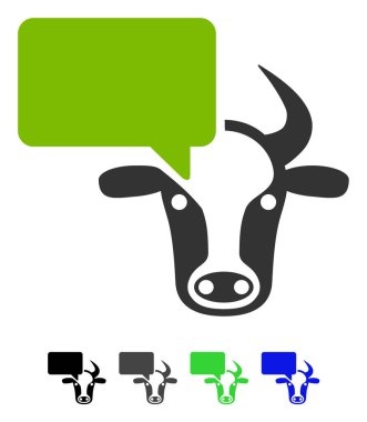 İnek görüş düz simgesi