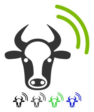 İnek radyo sinyali düz simgesi