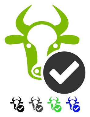 İnek geçerli düz simgesi