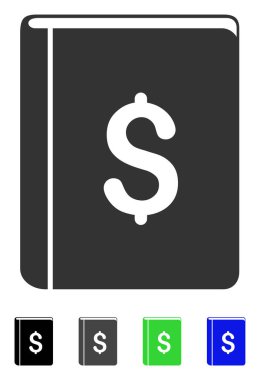 Doları kitap düz simgesi