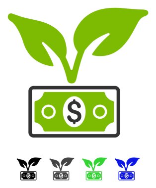 Eco başlangıç kazanç düz simgesi