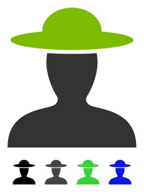 Çiftçi kişi düz simgesi