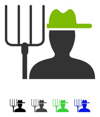 Dirgen düz simgesi olan çiftçi