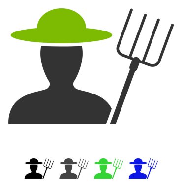 Dirgen düz simgesi olan çiftçi