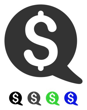 Finansal mesaj balon düz simgesi