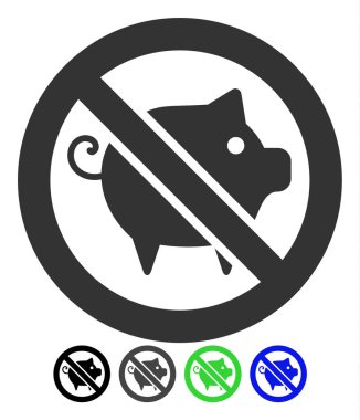 Yasak domuz düz simgesi