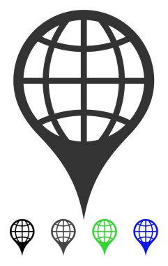 Küresel konum düz simgesi