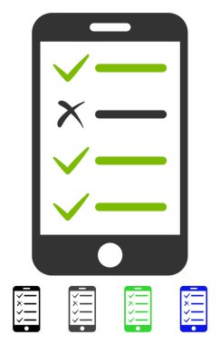 Mobil denetim listesi düz simgesi